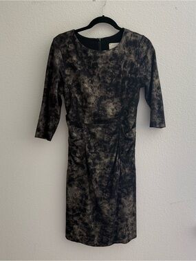 Nicole Miller dress gold and black metallic sheath dress size 10